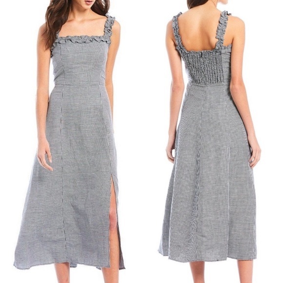 ANTONIO MELANI Dresses & Skirts - Antonio Melani Sparrow Gingham Linen Midi Dress